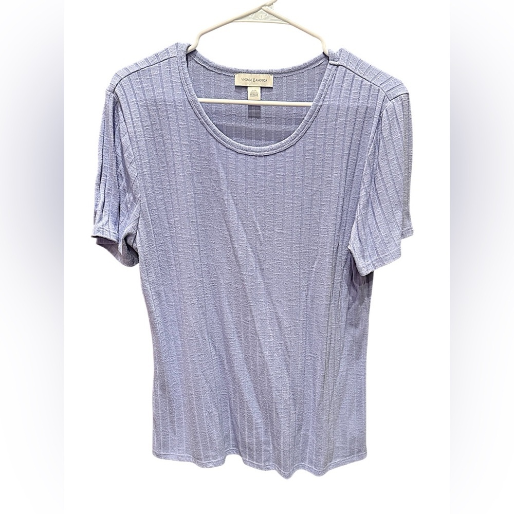Vintage America Ribbed Light Purple Tee LARGE